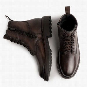 Kozaki Sznurowane Thursday Boots Stomper Męskie Old English | AWX939AO