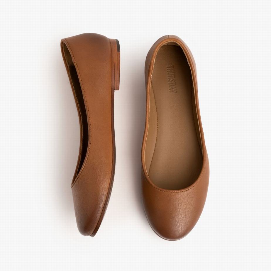 Baleriny Thursday Boots Feliz Damskie Toffee | TAW4272WF