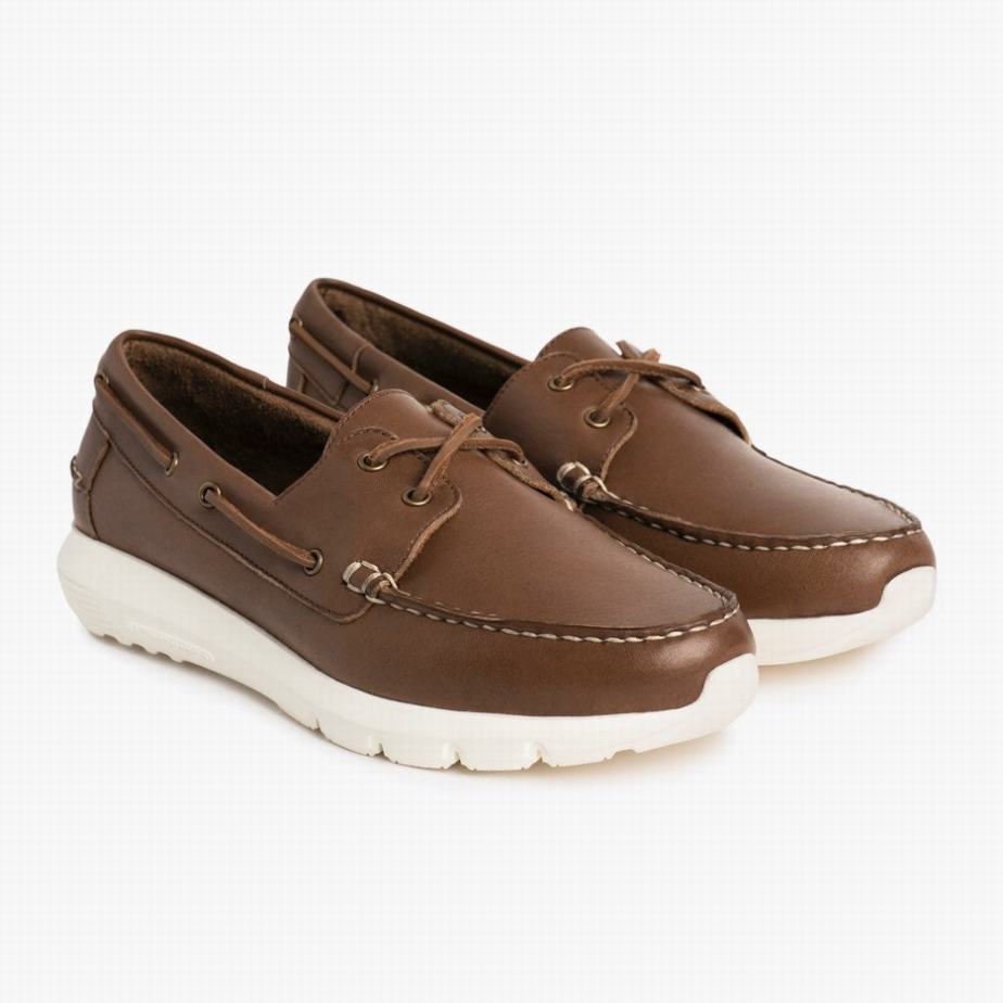 Buty Żeglarskie Thursday Boots Handsewn Runner Męskie Czekolada | CSA8695BZ