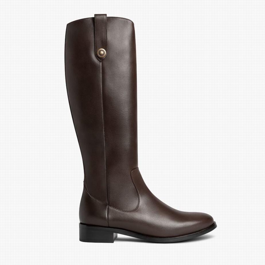 Kozaki Oficerki Thursday Boots Crown Damskie Ciemny Brązowe | XPR5491NZ