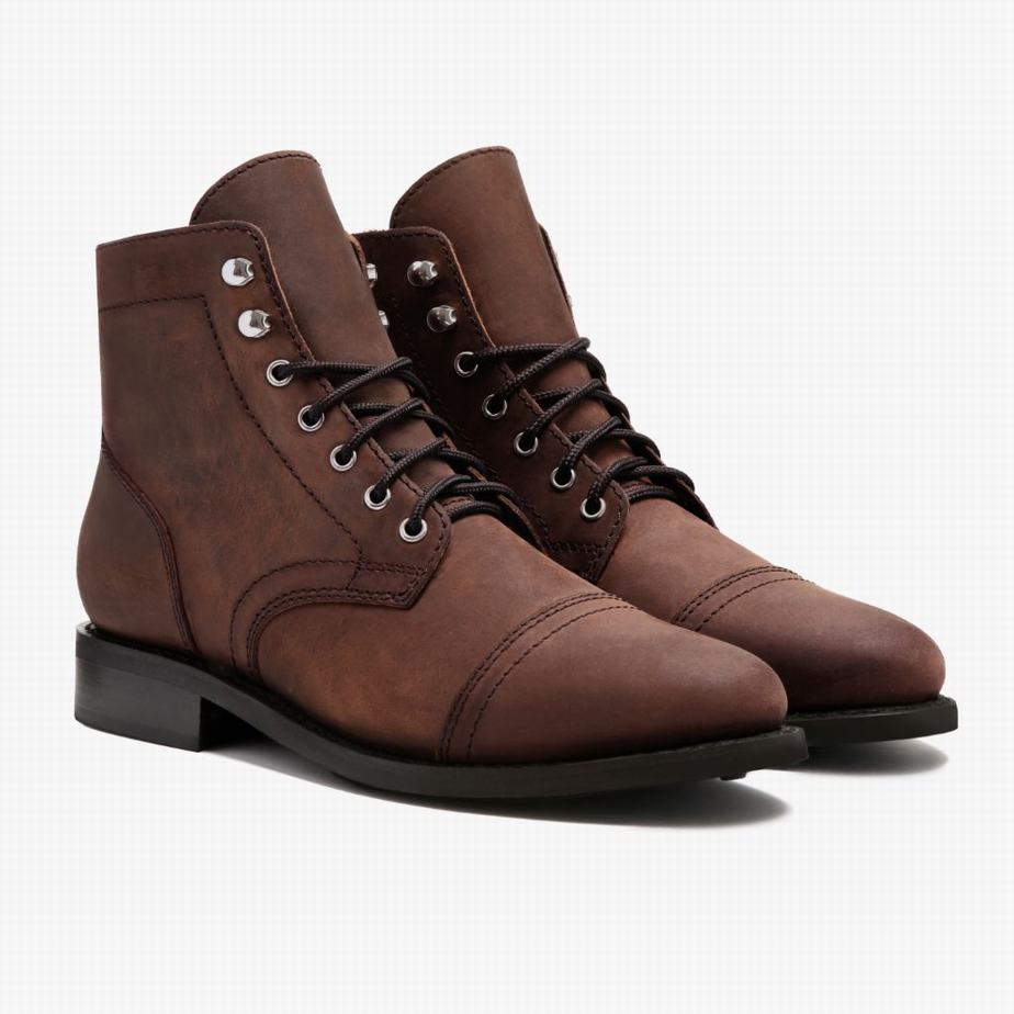 Kozaki Sznurowane Thursday Boots Captain Damskie Brązowe | TLL5945FZ