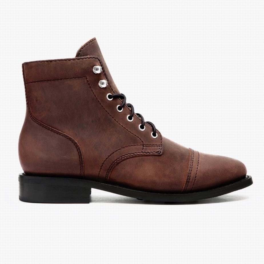 Kozaki Sznurowane Thursday Boots Captain Damskie Brązowe | TLL5945FZ