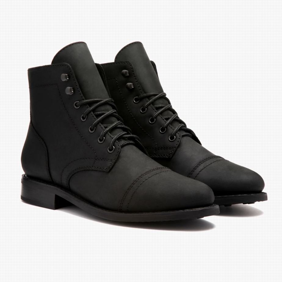 Kozaki Sznurowane Thursday Boots Captain Damskie Czarne | EVO7350WA