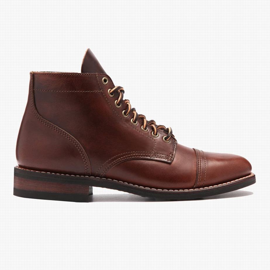 Kozaki Sznurowane Thursday Boots Vanguard Męskie Czerwone Brązowe | REV678CJ