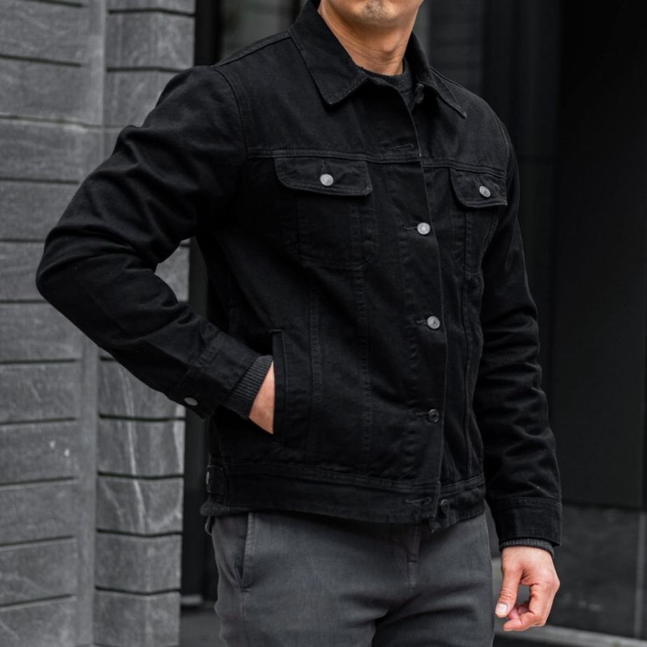 Kurtki Thursday Boots Denim Trucker Męskie Czarne | ZYF5417IL