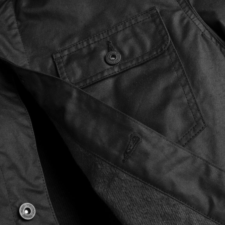 Kurtki Thursday Boots Waxed Canvas Field Męskie Czarne | HLG2561XK